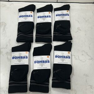 𝗕𝗢𝗠𝗕𝗔𝗦 Calf (Sock Tech) Socks Size L Black (6 Pairs)